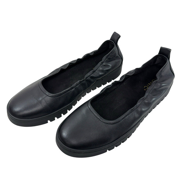 Vionic Shoes - Vionic Uptown Ballet Flat Women Size 9 Black Leather Comfort Slip On Shoe
